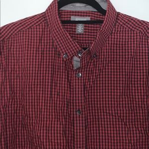 Men's Kenneth Cole XL Red & Black checkered shirt